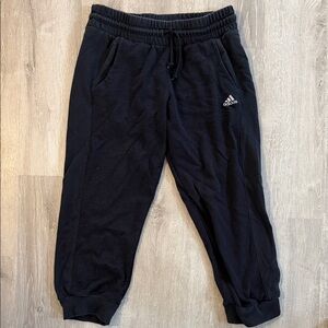 Adidas women’s  black cropped  Jogger Sweatpants